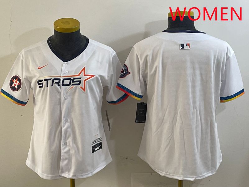 Women Houston Astros Blank White Fourth generation Joint Name 2025 Nike MLB Jersey style 2